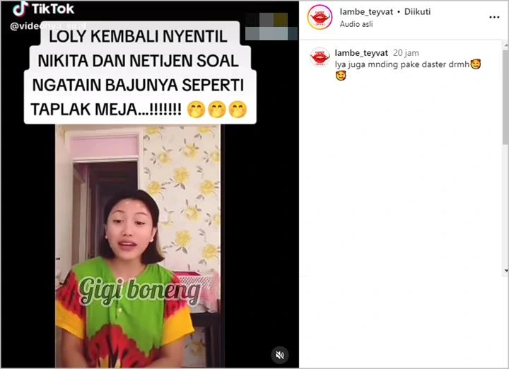 Bajunya Digunjing Bak Taplak Meja, Pembelaan Loly Putri Nikita Mirzani Relatable