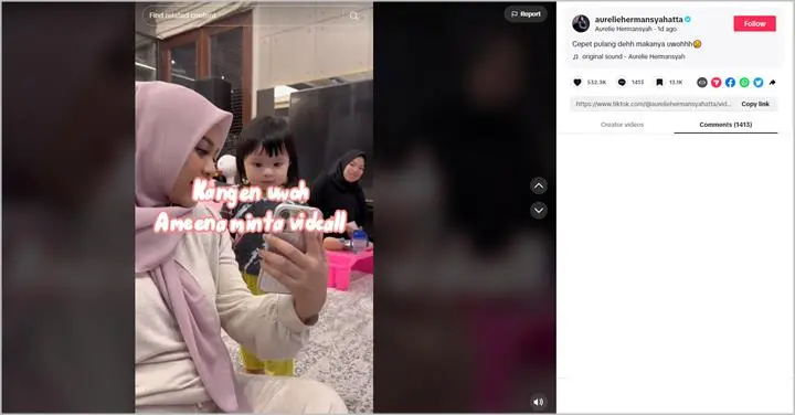 Di-Video Call Aurel Hermansyah, Reaksi Tak Terduga Sus Iroh Pengasuh Ameena Jadi Perbincangan