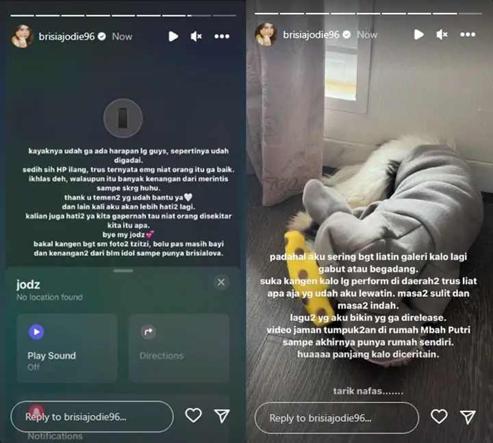 Brisia Jodie Nyesek Ponsel Digondol Maling, Semua Kenangan Lenyap