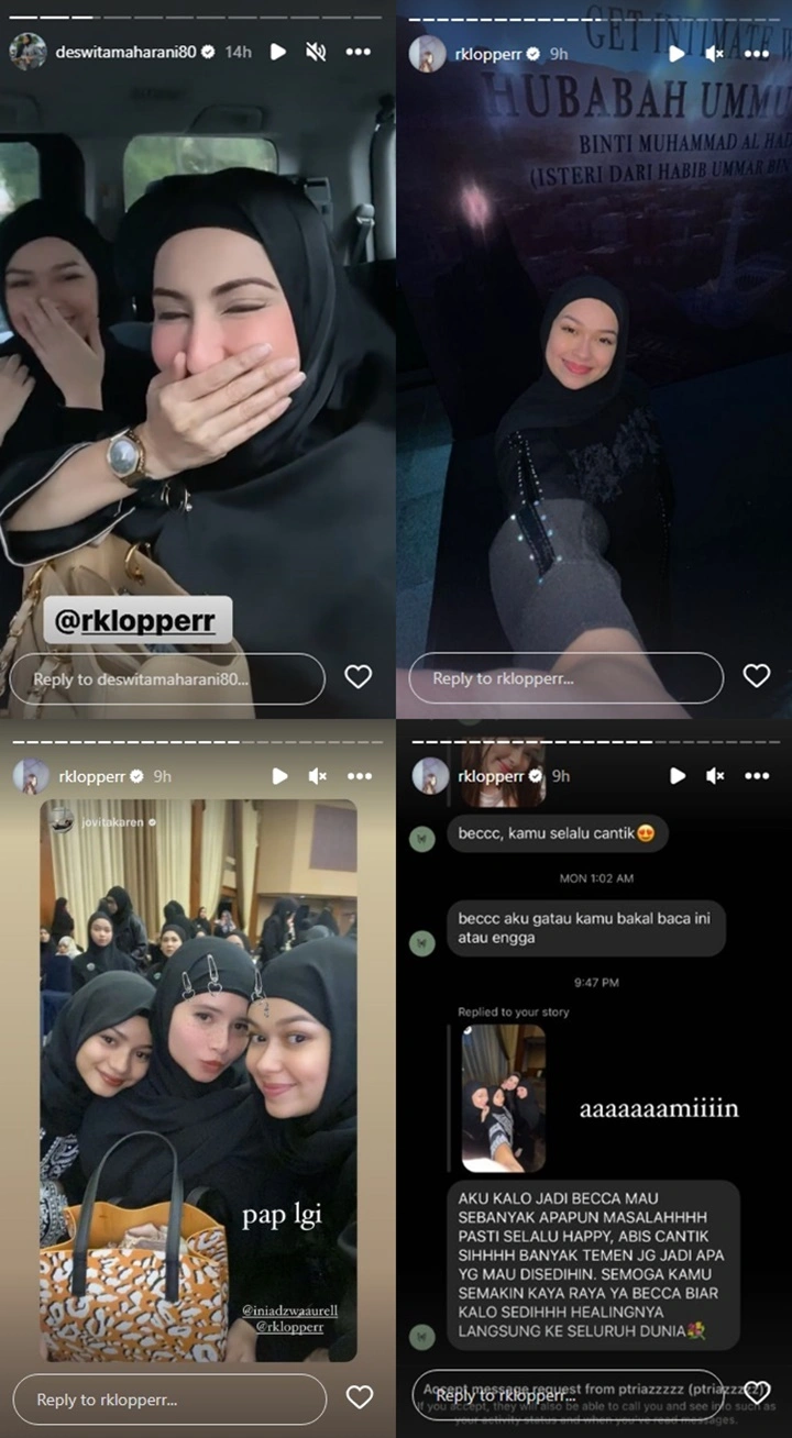 Rebecca Klopper Tampil Serba Hitam Saat Ikut Pengajian, Diminta Tak Sedih Lagi