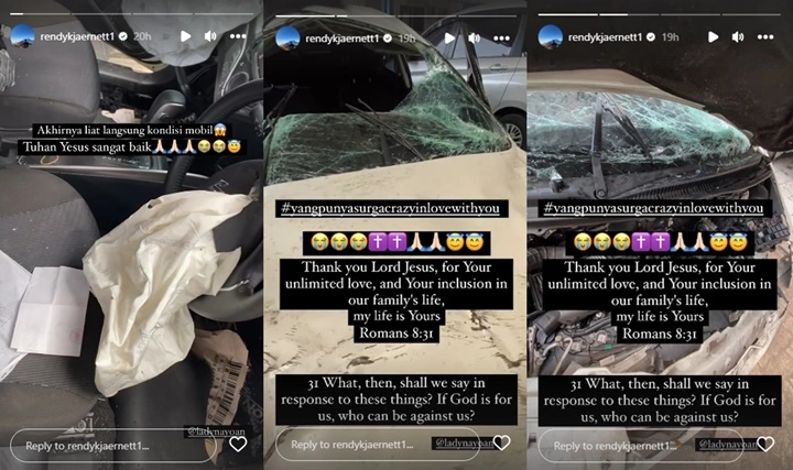 Rendy Kjaernett Nangis dan Tak Henti Ciumi Lady Nayoan Usai Lihat Kondisi Mobil Bekas Kecelakaan