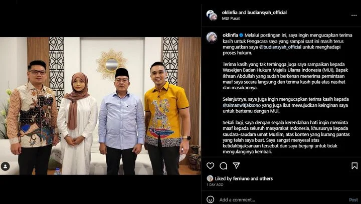 Oklin Fia Kembali Eksis di Instagram