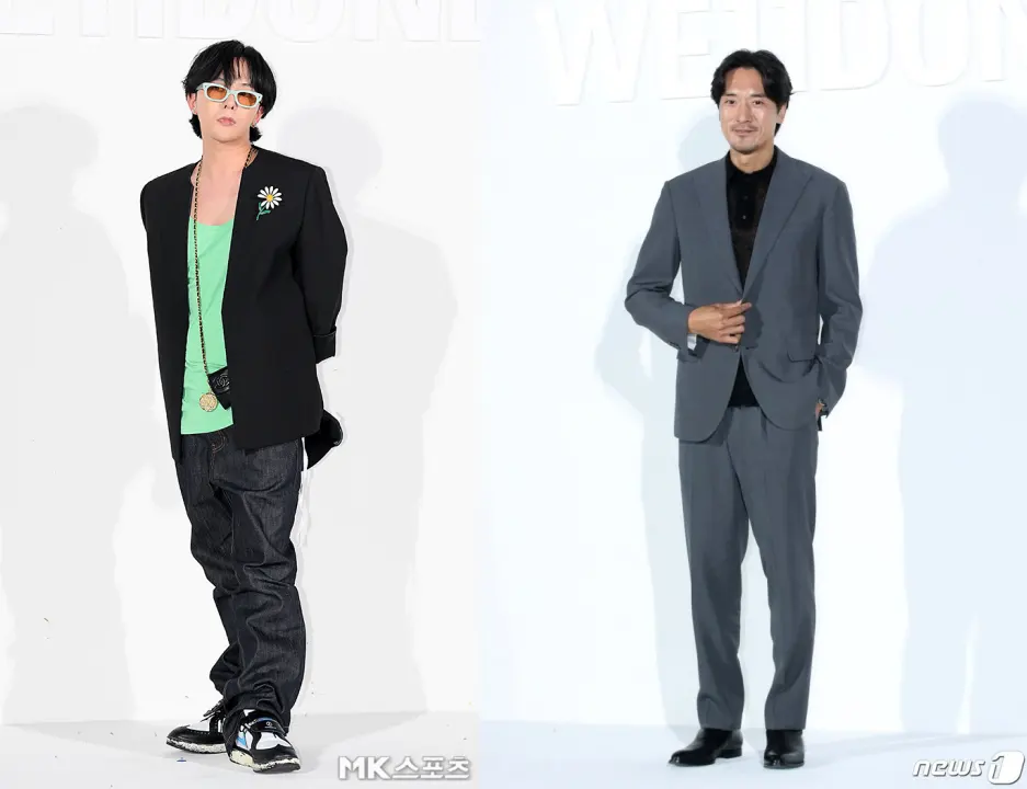 G-Dragon BIGBANG dan Kim Min Joon di acara fashion show brand WE11DONE