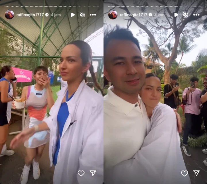 Nagita Slavina Tanding Tenis, Raffi Ahmad Langsung Kena Ulti Nia Ramadhani