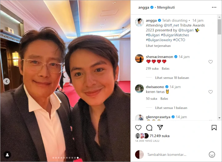 Foto Bareng, Angga Yunanda dan Lee Byung Hun Dandan Kompak Bak Bapak-Anak