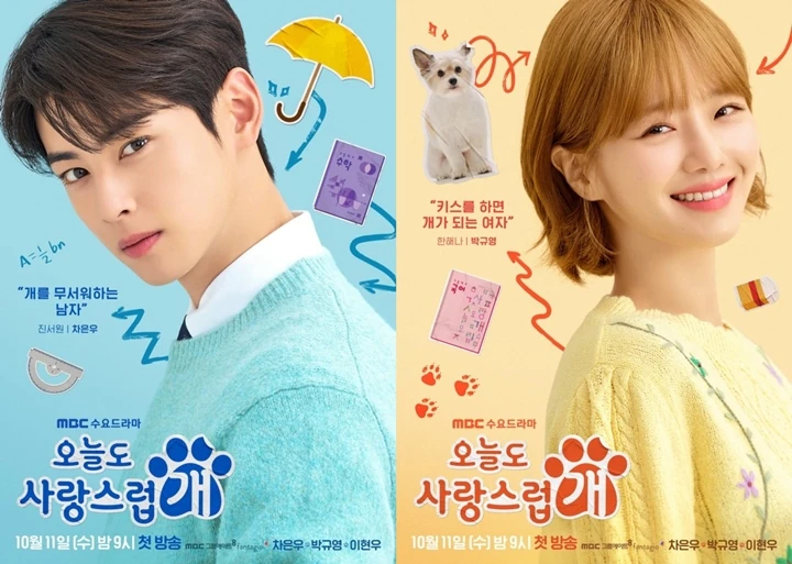 Beda Poster Cha Eunwoo & Park Gyu Young di \'A Good Day to be a Dog\' Curi Fokus