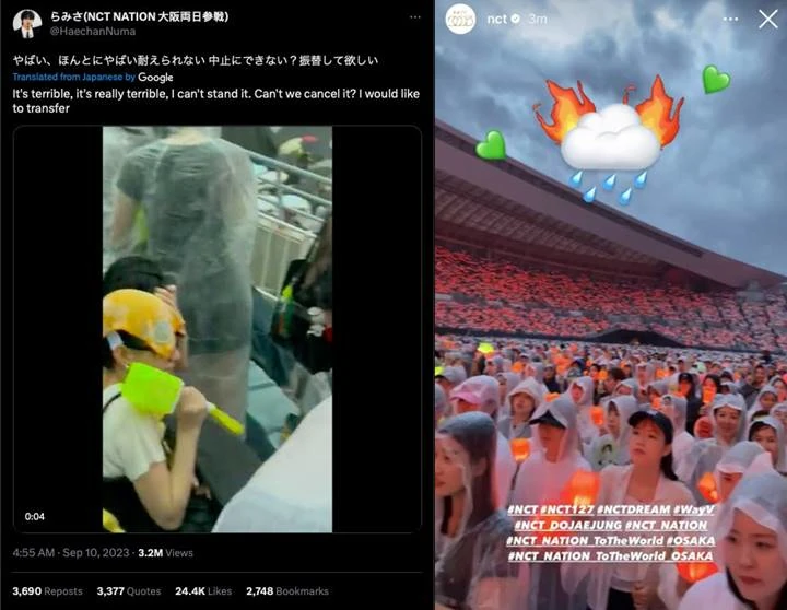 Konser \'NCT NATION\' di Osaka Kena Banjir Akibat Hujan Deras, Fans Beri Respons Beragam