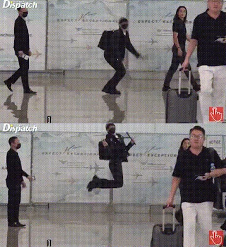 Jungkook BTS Kelewat Riang Saat OTW AS, Ekspresi Capek Bodyguard Curi Fokus