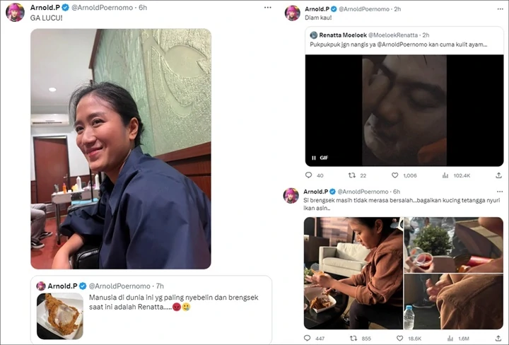 Chef Arnold Tantrum Perkara Kulit Ayam Dicolong Renatta Moeloek, Netizen: Gak Kelar-kelar