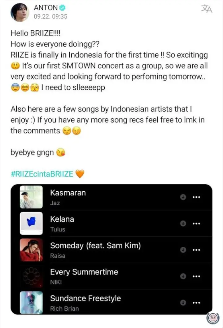 Tiba di Jakarta, Anton RIIZE Langsung Rekomendasikan Lagu-Lagu Penyanyi Indonesia Tiba di Jakarta, Anton RIIZE Langsung Rekomendasikan Lagu-Lagu Penyanyi Indonesia Tiba di Jakarta, Anton RIIZE Langsung Rekomendasikan Lagu-Lagu Penyanyi Indonesia