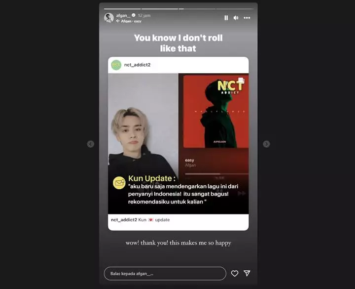 Afgan Girang Lagunya Di-Notice Member NCT