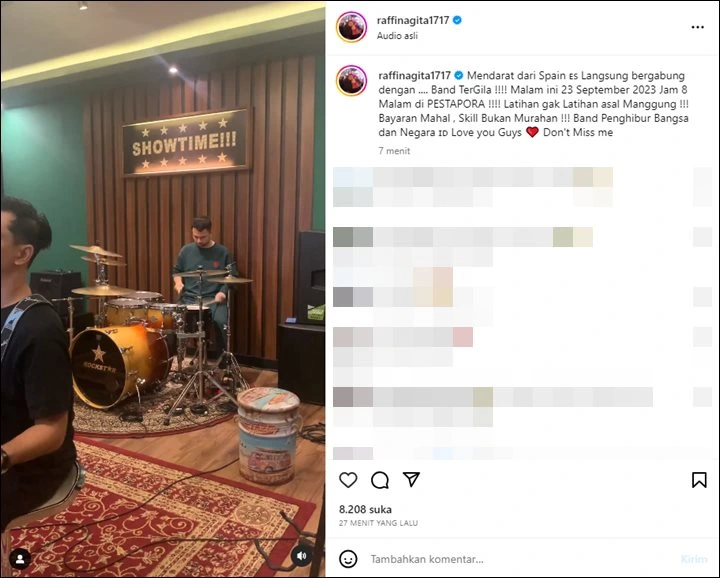 Raffi Ahmad Langsung Latihan Band Sepulang Dari Spanyol, Singgung Soal Bayaran Mahal
