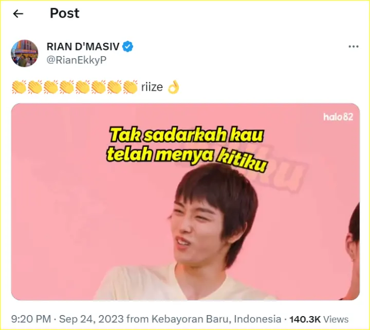 Rian d\'Masiv notice Sungchan RIIZE