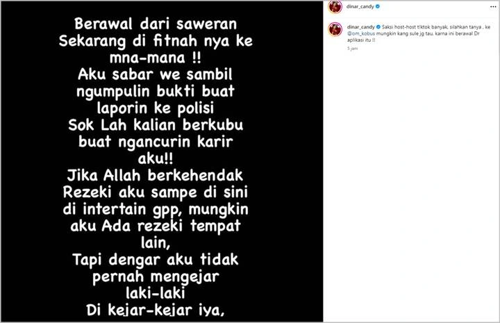 Colek Kim Hawt, Dinar Candy Ngode Siap Lapor Polisi Usai Difitnah Jadi Pelakor?