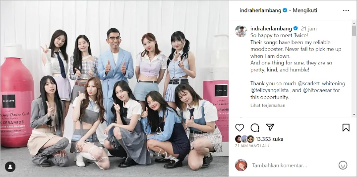 Tinggi Indra Herlambang Kala Jejer dengan Member TWICE Bikin Gak Percaya