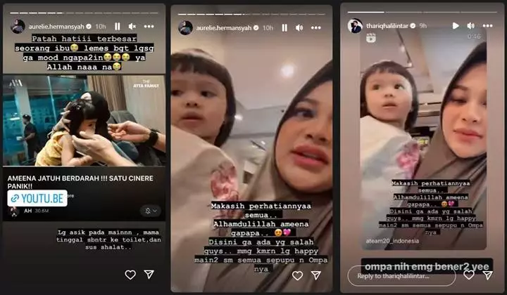 Aurel Hermansyah Kabarkan Kondisi Terkini Ameena yang Terjatuh Hingga Berdarah, Pesannya Bijak