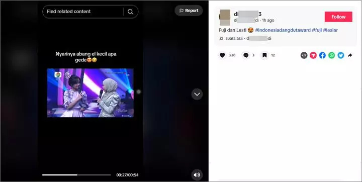 Fuji An Bak Mati Kutu Digoda Lesti Kejora Soal \'L\' di Panggung Indonesian Dangdut Awards 2023