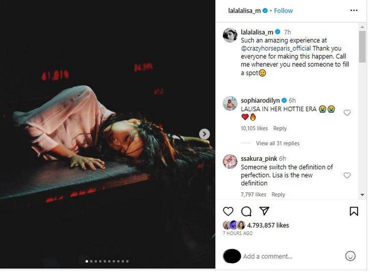 Hilangkan Rasa Penasaran Fans, Lisa Unggah Foto-Foto Seksi Penampilan di Crazy Horse