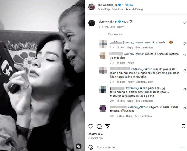 Bella Bonita Unggah Video Pilu Usai Nenek Meninggal, Denny Caknan Ramai Diwanti-wanti