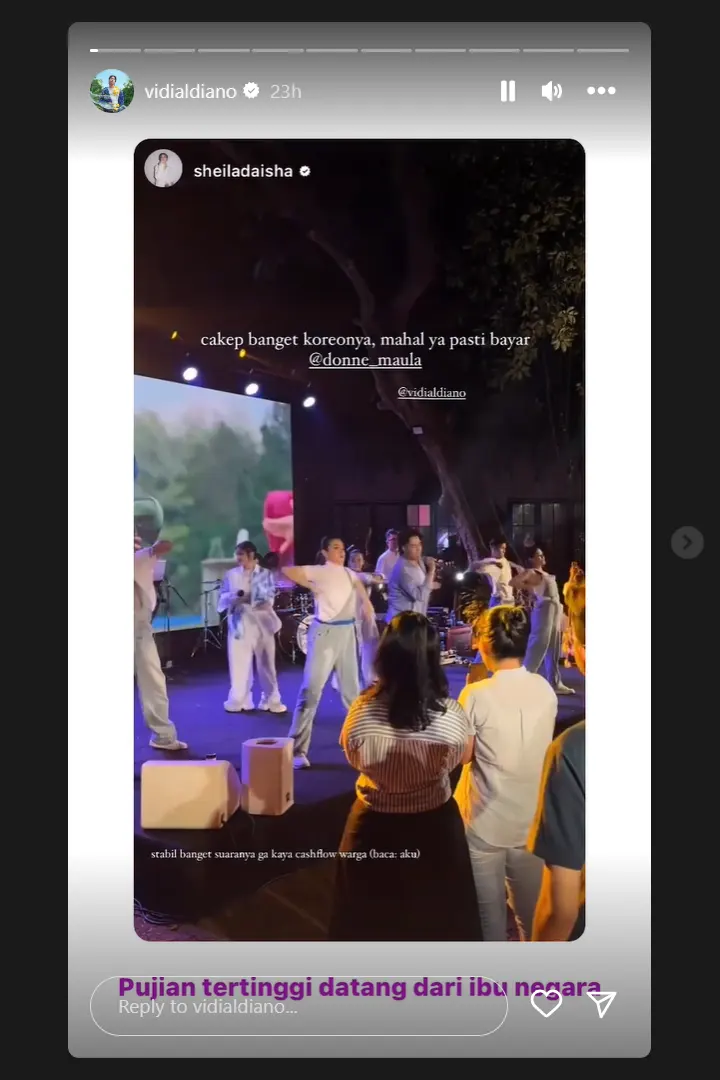 Vidi Aldiano syok Sheila Dara Aisha beri pujian