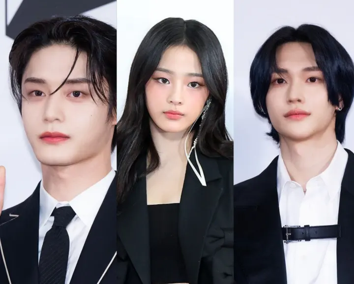 visual Kim Ji Woong ZEROBASEONE, Minji NewJeans, dan Wonbin RIIZE di red carpet The Fact Music Awards 2023