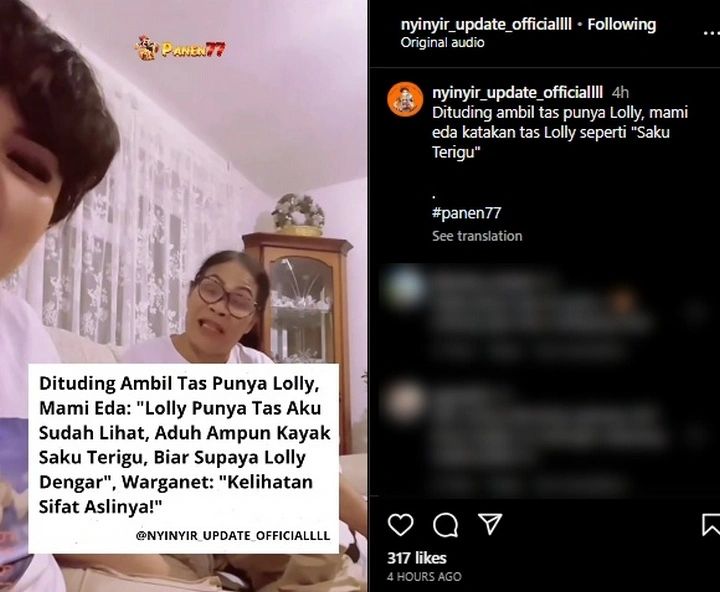 Mami Eda Dituding Ambil tas Lolly