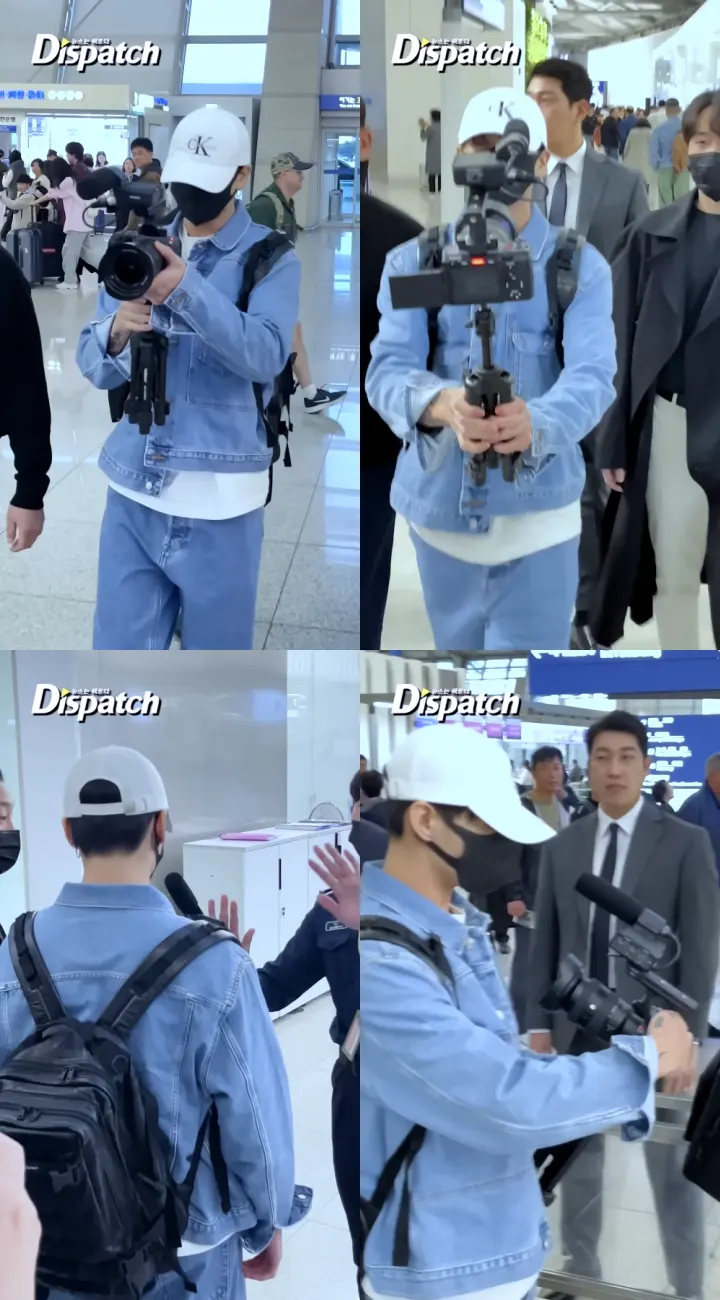 Jungkook BTS membawa kamera profesional di bandara
