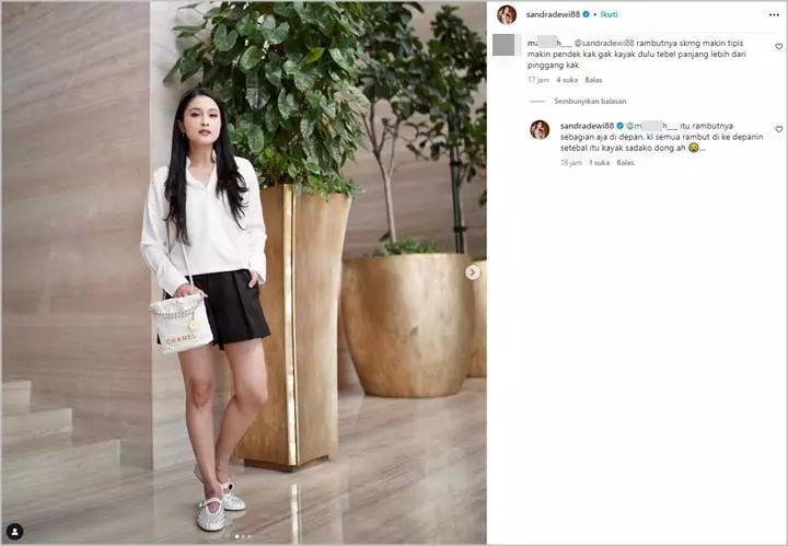 Tampil Anggun, Sandra Dewi Jawab Kocak Saat Kena Julid Perkara Rambut