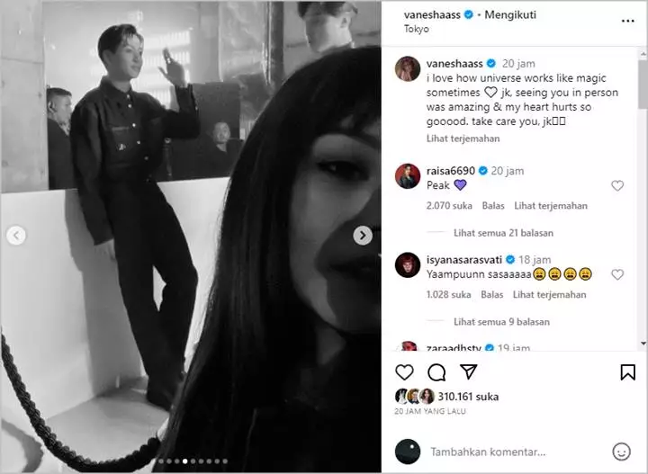 Fangirling, Vanesha Prescilla Pamer Selfie di Dekat Jungkook BTS Saat Hadiri Event Calvin Klein