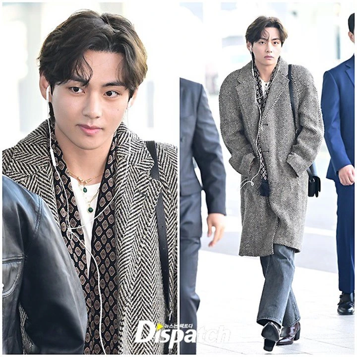 Berangkat Bak Sultan, V BTS Gercep Tampil Ala Anak Rumahan di Kabin First Class