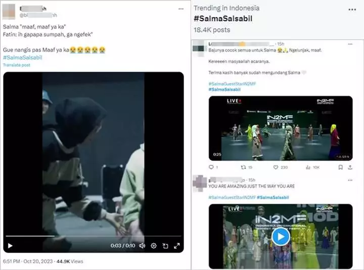 Salma Salsabil Trending Usai Tampil di IN2MF 2023, Attitude Sopan Ikut Disorot