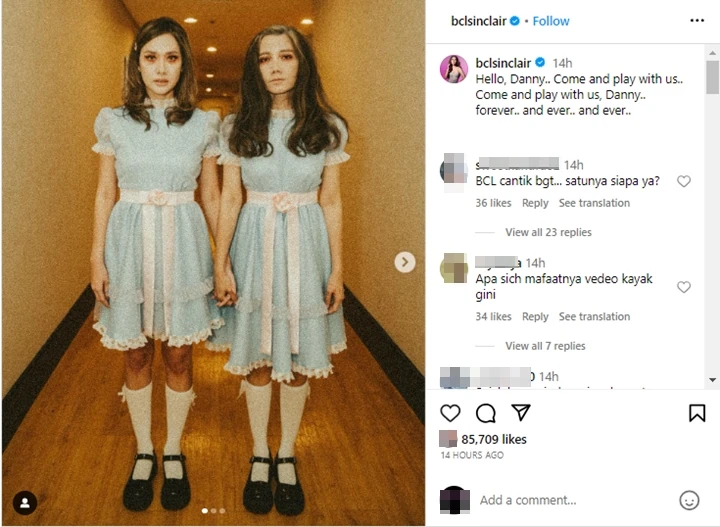 Dandanan Halloween Bunga Citra Lestari Ala Film \'The Shining\' Picu Beragam Reaksi