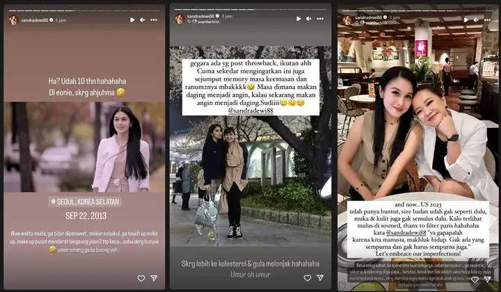 Sandra Dewi Nostalgia Foto 10 Tahun Lalu, Nasihat Bijak Soal Ketidaksempurnaan Terungkap