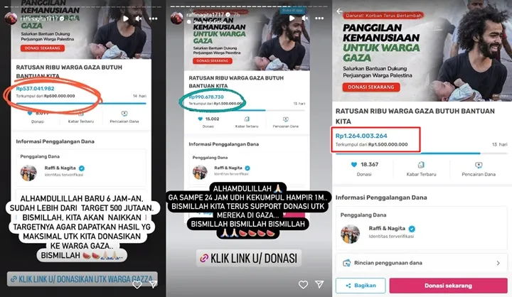 Gokil! Donasi yang Dibuka Raffi Ahmad Untuk Palestina Tembus Rp1,2 M Dalam Sehari