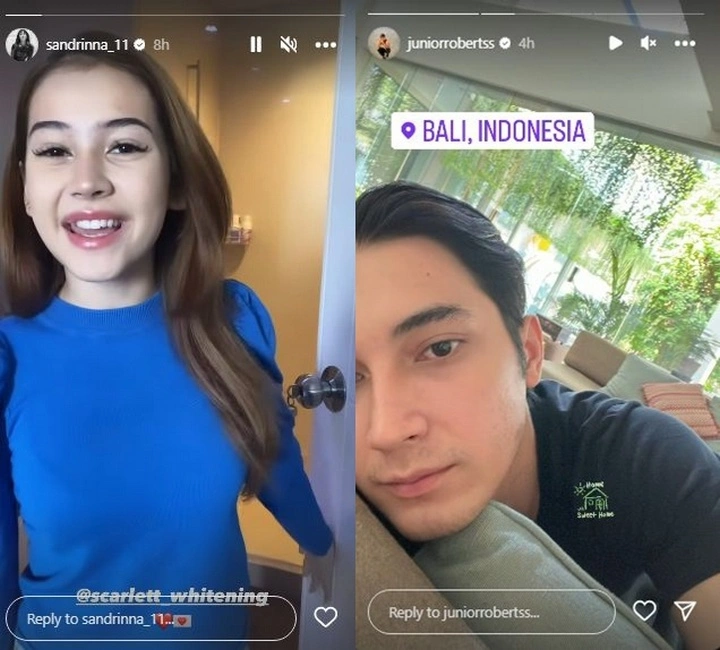 Sandrinna Michelle dan Junior Roberts Masih Eksis di Medsos