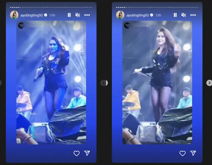 Penampilan Ayu Ting Ting di atas panggung