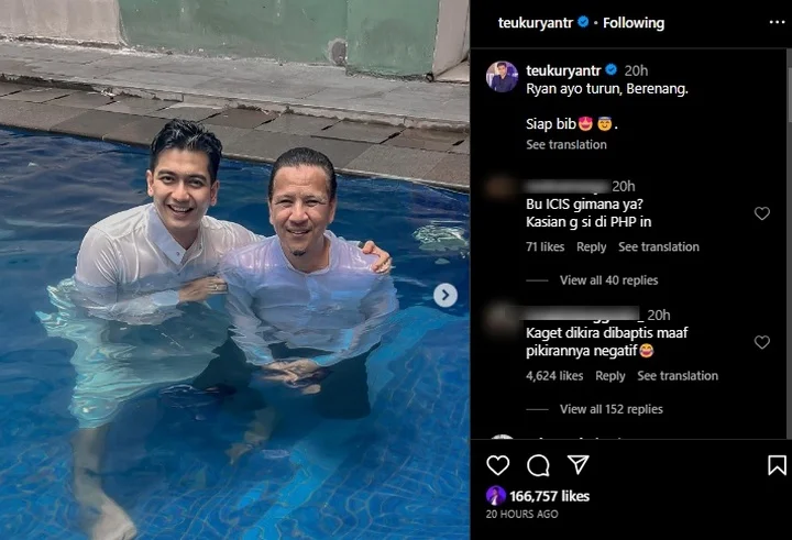 Teuku Ryan Suami Ricis Dikira Jalani Ritual Pembaptisan