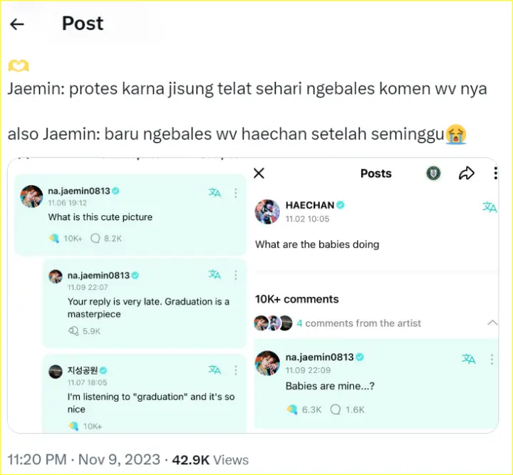 Jaemin NCT dibicarakan karena komentar post Haechan dan Jisung