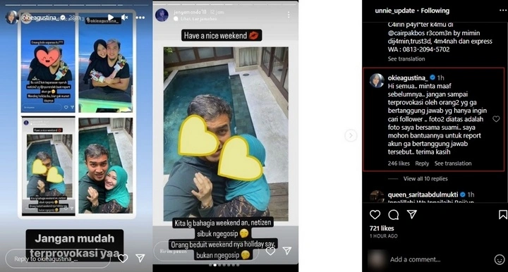 Okie Agustina Bongkar Fakta Dibalik Foto Liburan Gunawan Dwi Cahyo