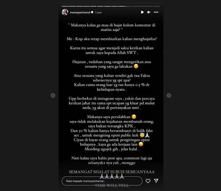 Marissya Icha Persilakan Netter Lontarkan Hujatan di Tengah Isu Ribut dengan Fuji An