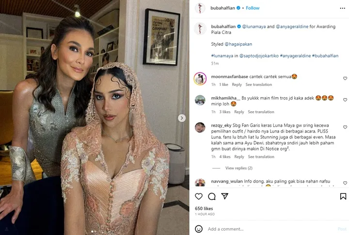 Luna Maya dan Anya Geraldine Tampil Stunning di Acara Piala Citra FFI 2023