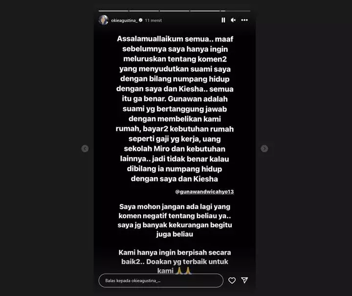 Okie Agustina Buktikan Gunawan Dwi Cahyo Tak Numpang Hidup ke Istri dan Anak