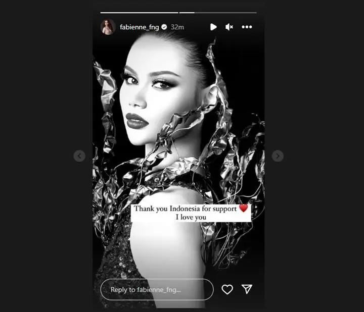 Fabienne Nicole Tetap Bersyukur Walau Tak Masuk Top 20 Miss Universe 2023