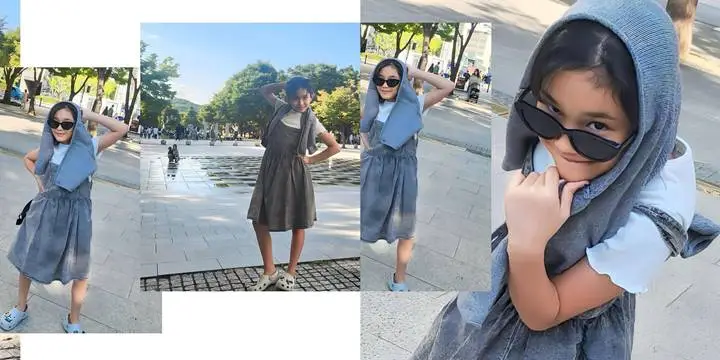 Bilqis Putri Cantik Ayu Ting Ting Umbar Pose Lawak di Tempat Umum