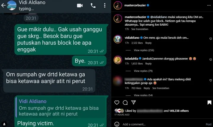 Deddy Corbuzier Blokir WhatsAppa Vidi Aldiano, Ada Apa?