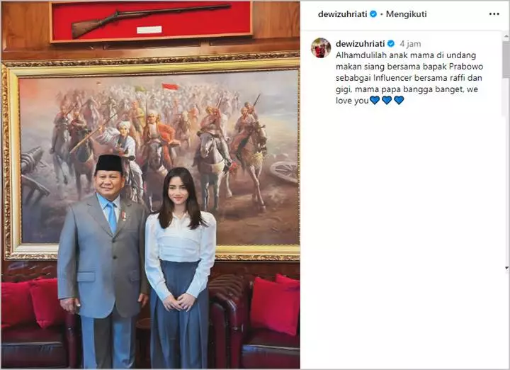 Oma Dewi Bangga Fuji An Dapat Undangan dari Prabowo