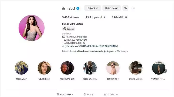 BCL Diduga Ganti Nama Instagram di Tengah Kabar Segera Menikah Lagi
