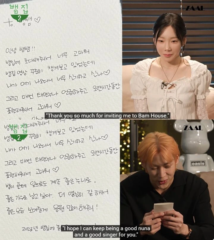 Taeyeon SNSD Hadiahi BamBam GOT7 Surat Tulisan Tangan Spesial