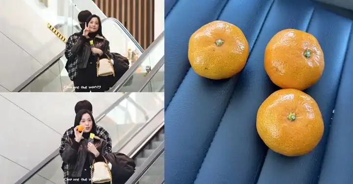 Jisoo BLACKPINK memberikan jeruk