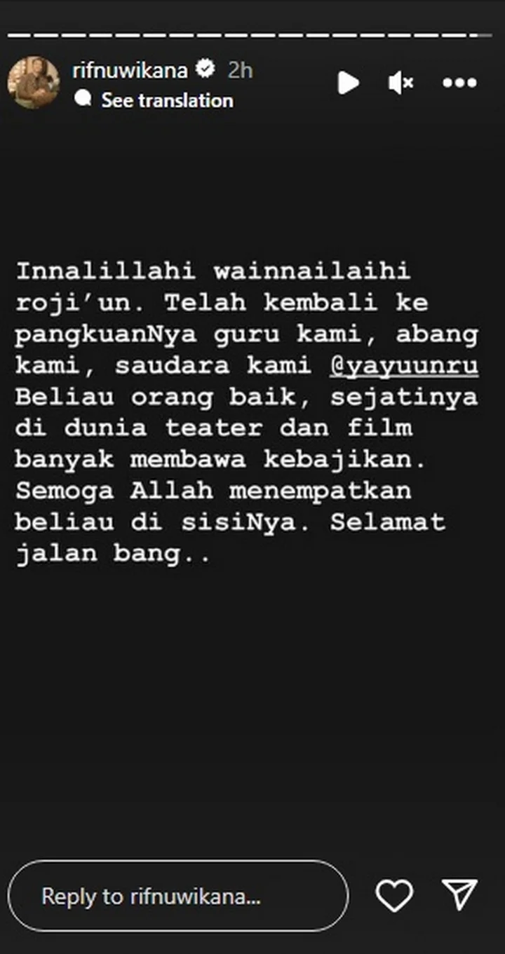 Yayu Unru Meninggal Dunia
